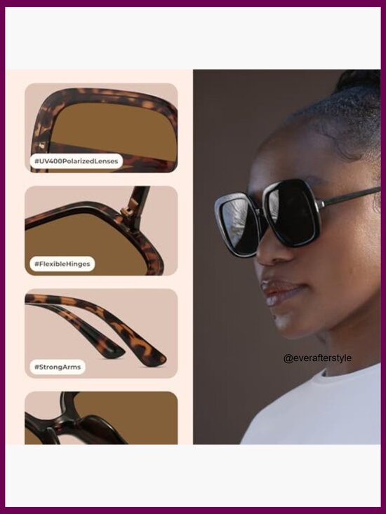 Metal Frame Polarized Sunglasses, Oversized Retro Aviator Style main image 5